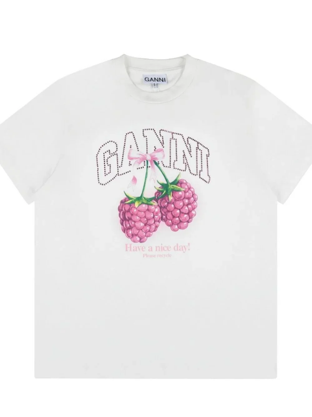GANNI Printed Graffiti Short-Sleeve Top - Picture 1 of 9